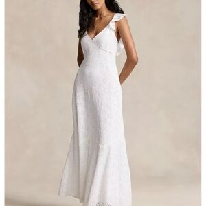 Polo by Ralph Lauren White Eyelet Maxi Dress